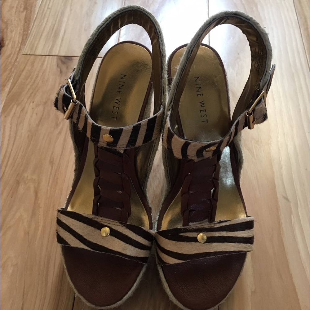 Animal print wedges