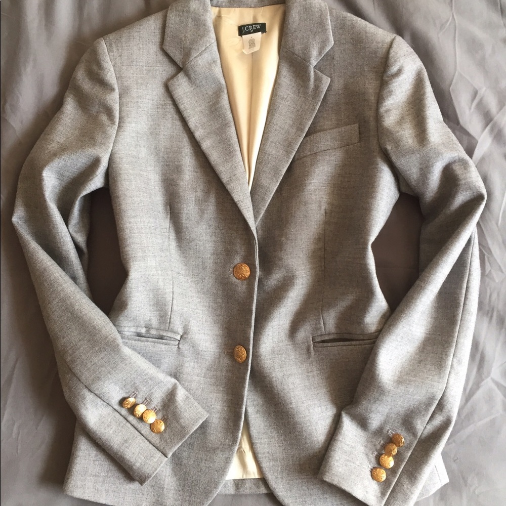 J. Crew Gray Grey Work Office Blazer 0 00 XS
