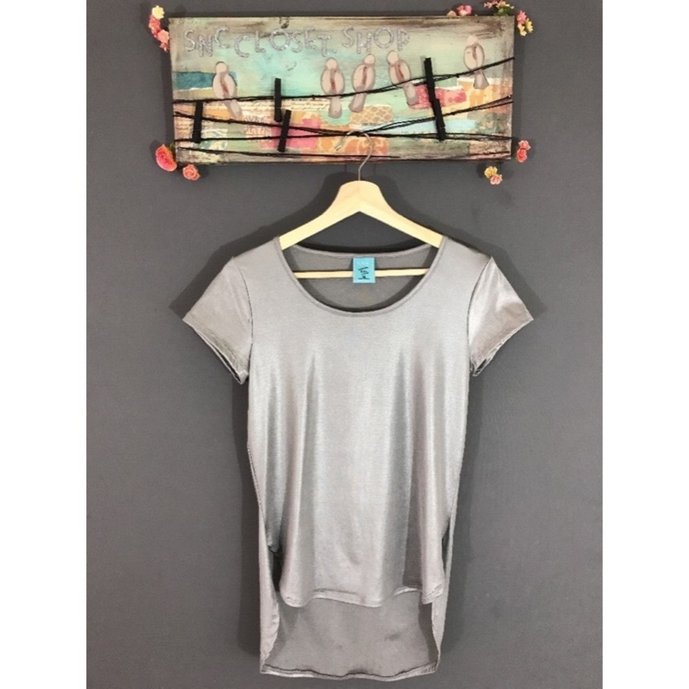 H.I.P. Top hi-lo shiny Short Sleeve