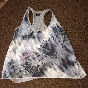 Tye-dye grey tank top