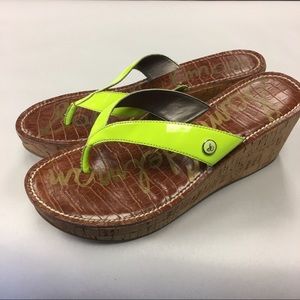 Sam Edelman Lime Green Wedge Sandals