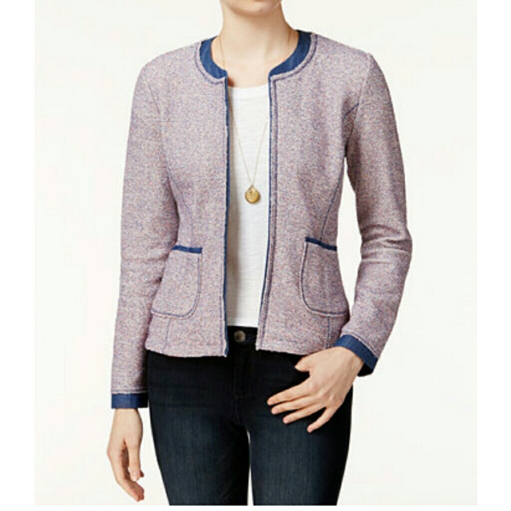 Tweed Denim Blazer