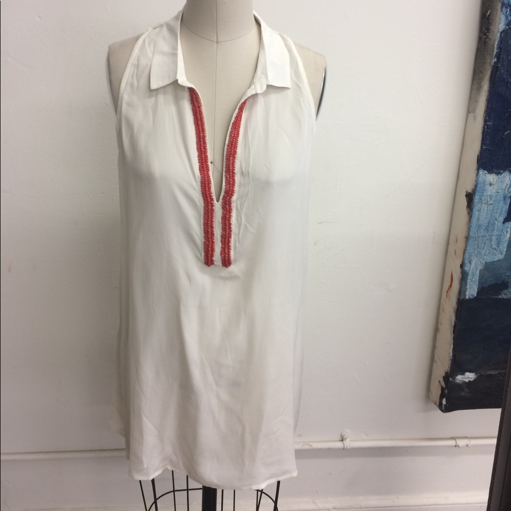 Tunic silk top w/beading