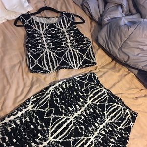 Crop top with matching skirt