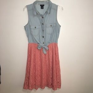 Half denim tank, half skirt/ dress. Size small