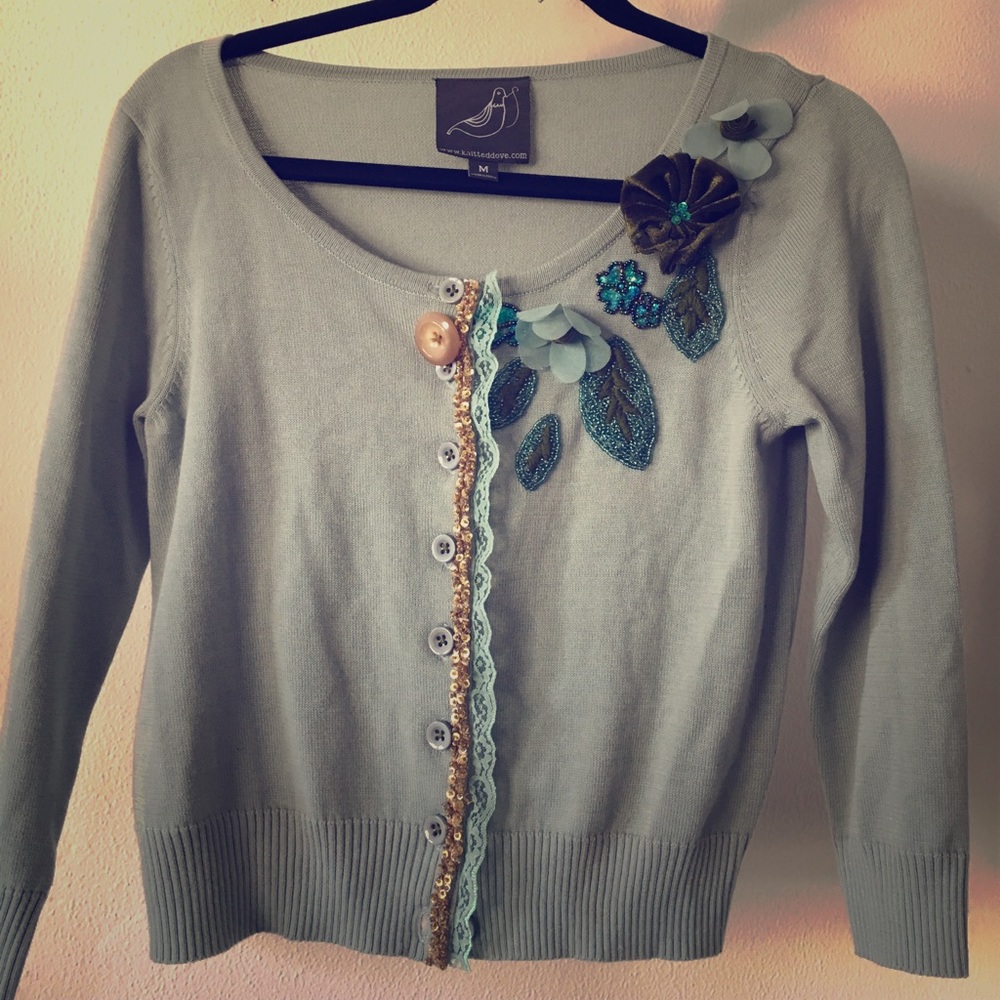 Anthropology Knitted Dove sweater cardigan.
