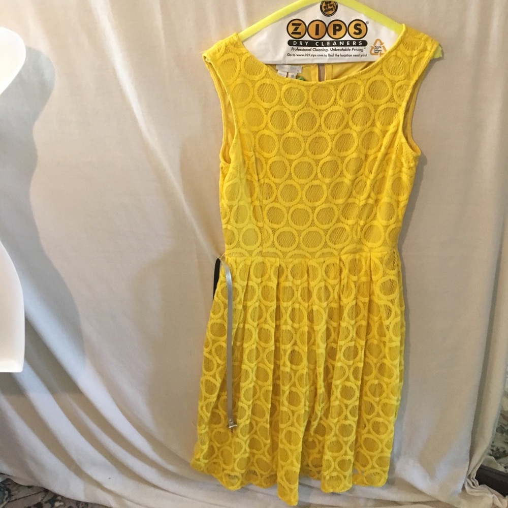 Yellow fit'n'flare London Times size 10 dress