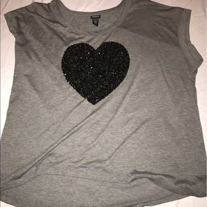 Torrid gray heart t-shirt