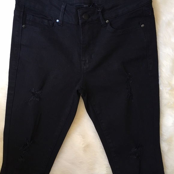 Black Destroyed Skinny Jeans - Picture 5 of 6