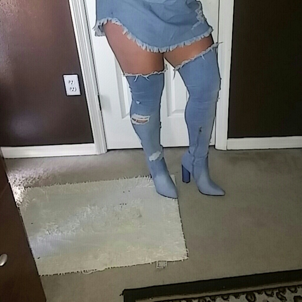 Denim Boots