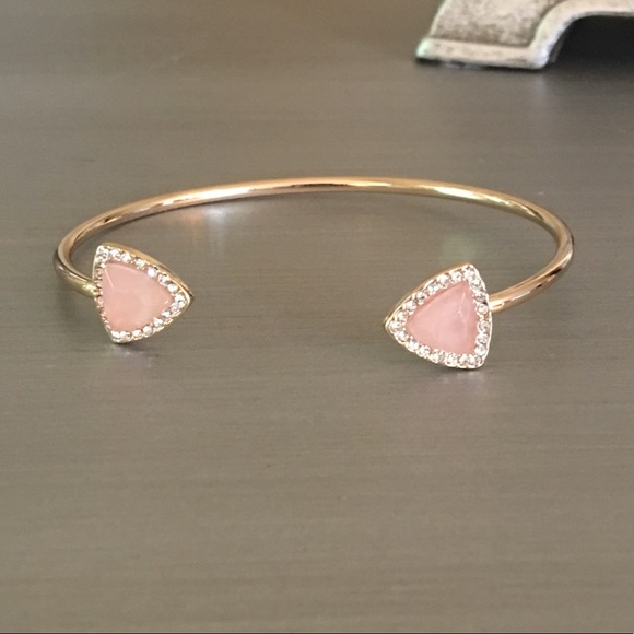 Boutique Jewelry - Pink Gold Diamond Triangle Cuff Bracelet