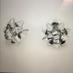 Silver Bow earrings