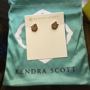KENDRA SCOTT Rose Gold Drusy Studs!! Worn twice.