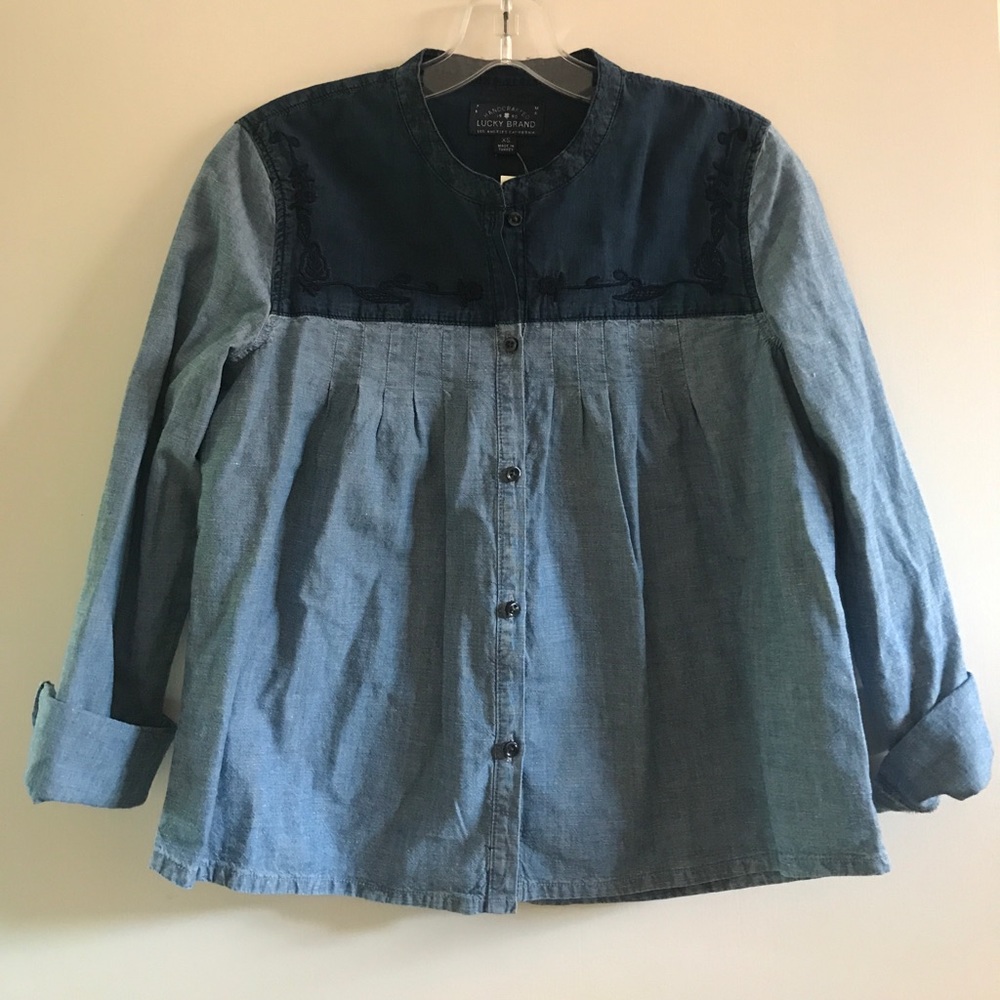 Lucky brand jean chambray top