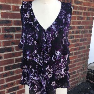 DKNY JEANS Ruffled Print Top