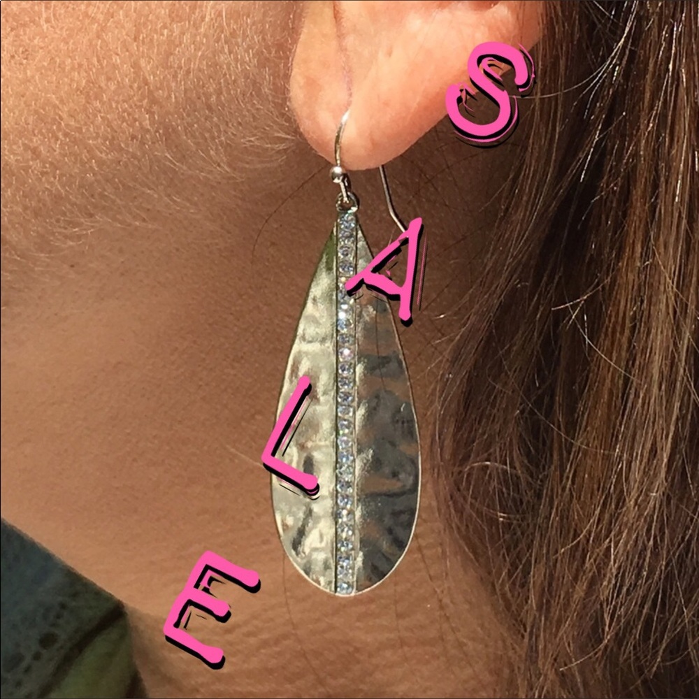 3 FOR $15.    Crystal lined hammered disc earrings