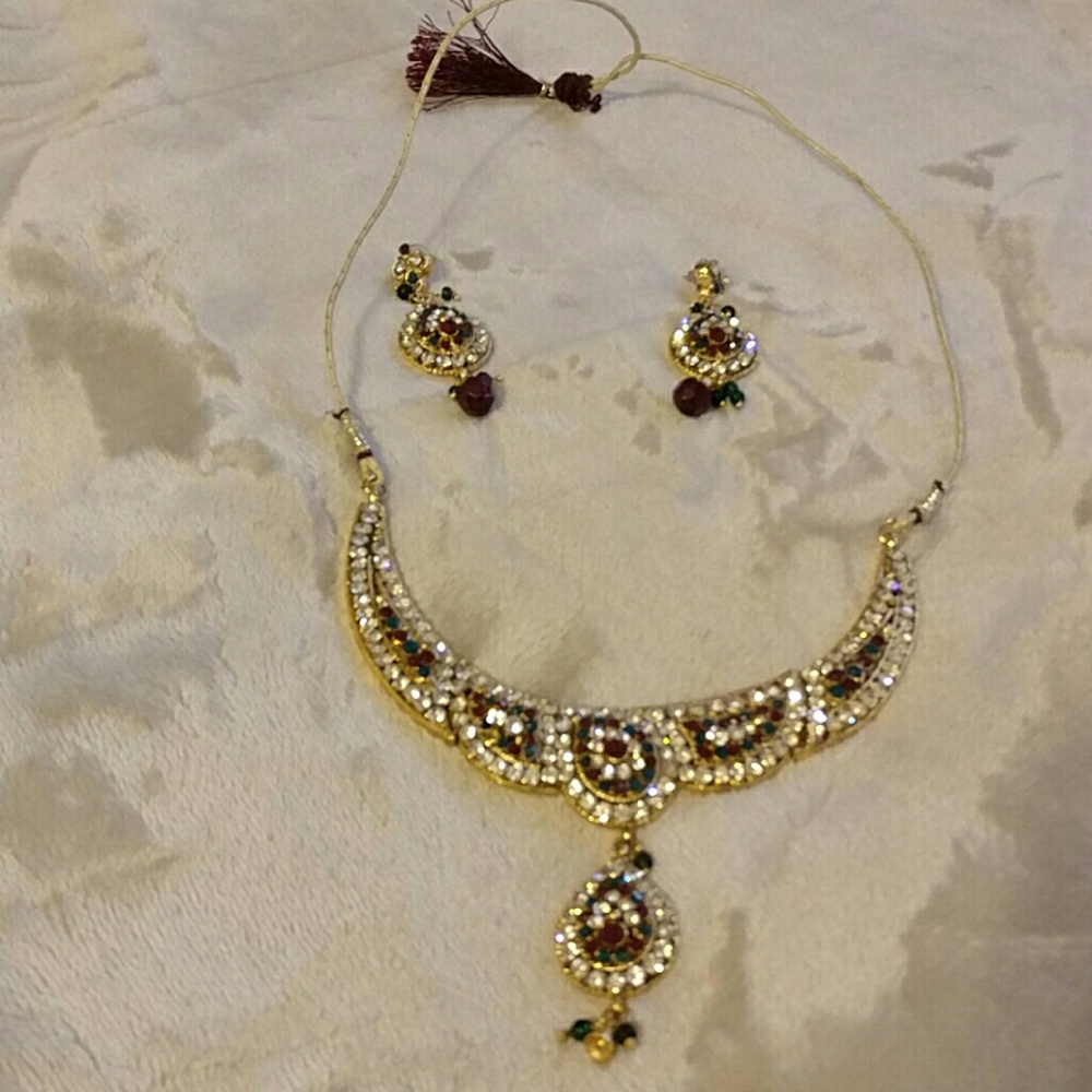 Indian stone necklace set