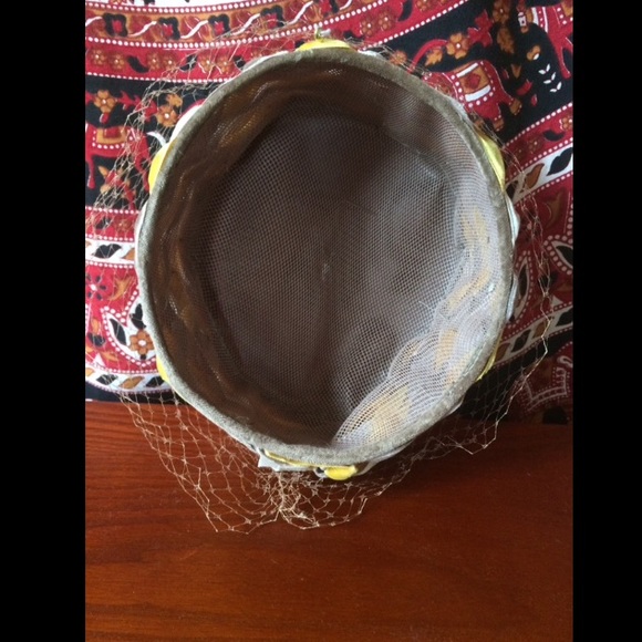 ❣️SOLD❣️Vintage Velvet Woven Hat With Netting - Picture 5 of 8