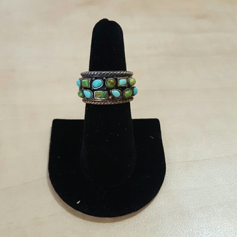 Turquoise and silver ring