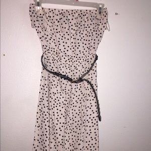 Polka dot strapless maxi dress
