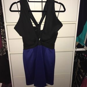 Cobalt Blue and Black short length dress