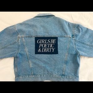 "GIRLS BE POETIC&DIRTY" vintage jean jacket