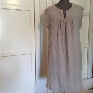 Lacausa grey tan dress med silk mini