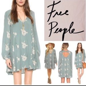 Free people long sleeve boho dress