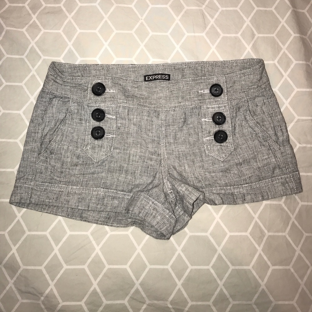 Express Grey Linen Shorts
