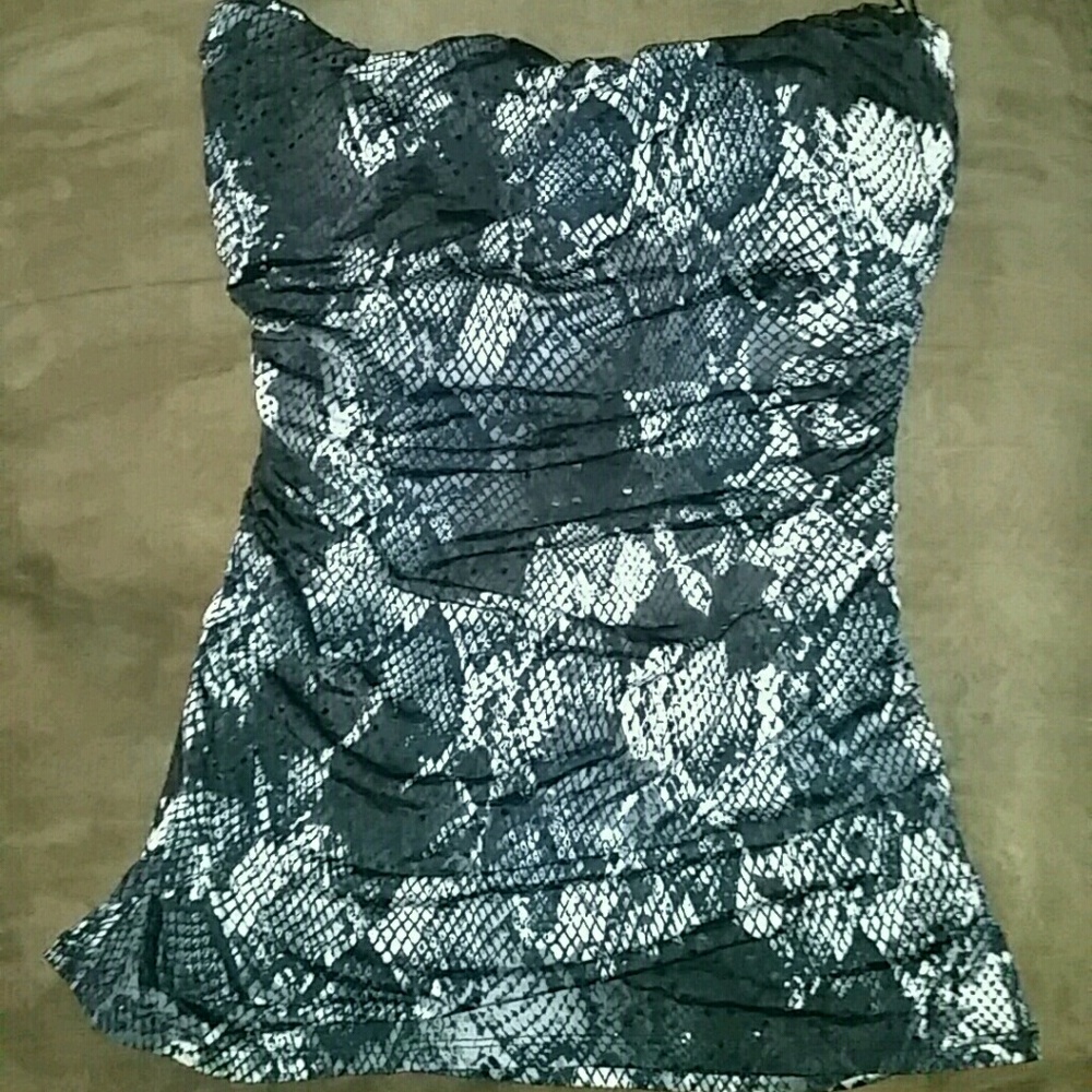 Strapless sparkle top