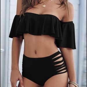 NWOT Black Off Shoulder Bikini