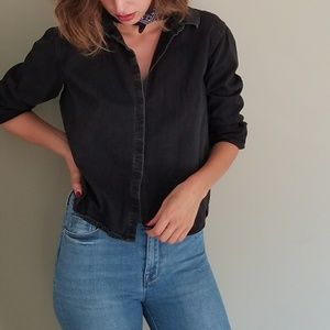 MADEWELL cropped denim button down