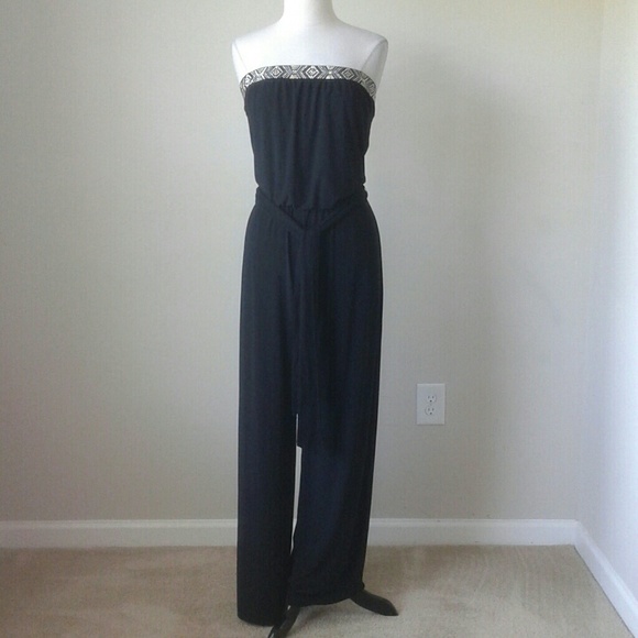 Strapless embellished black jumpsuit SOLD!!! - Picture 2 of 5