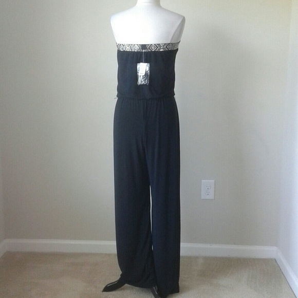 Strapless embellished black jumpsuit SOLD!!! - Picture 3 of 5