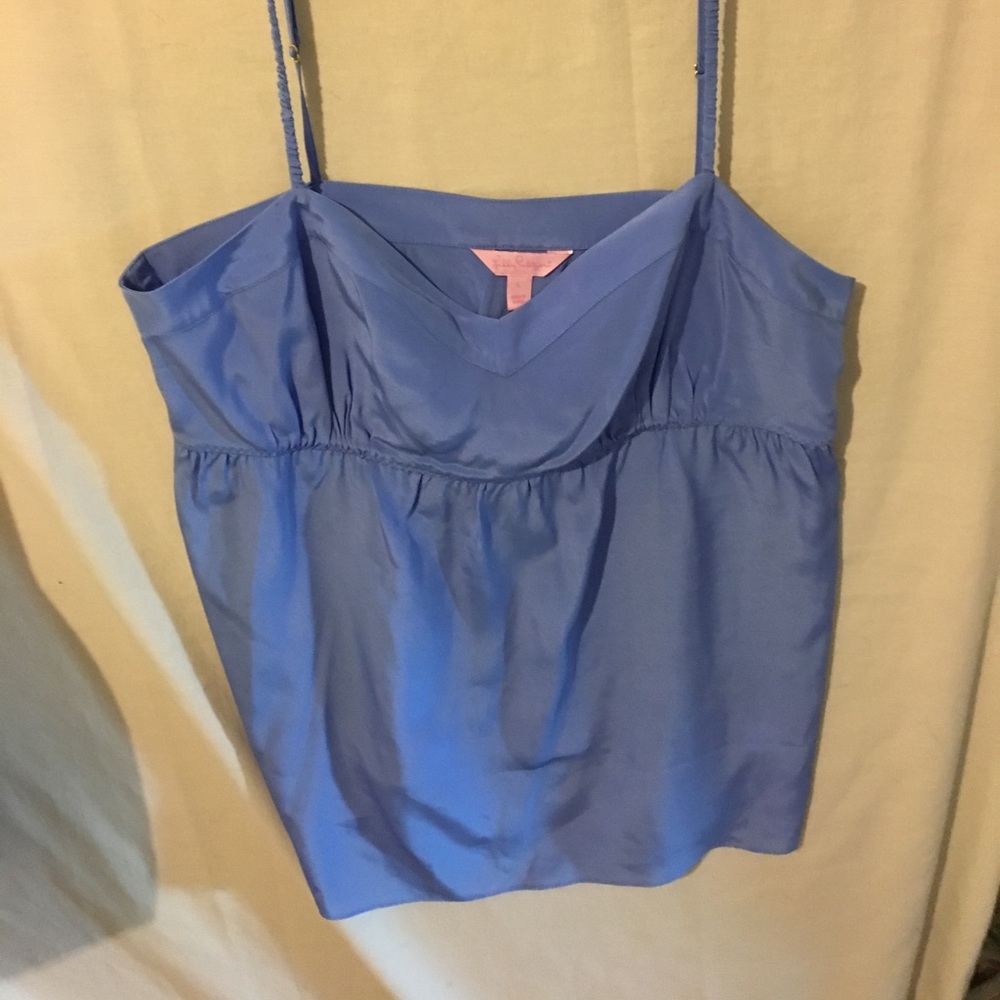 Lilly Pulitzer silk cami, periwinkle, size L