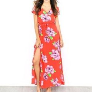 Vici collection City bloom maxi dress red