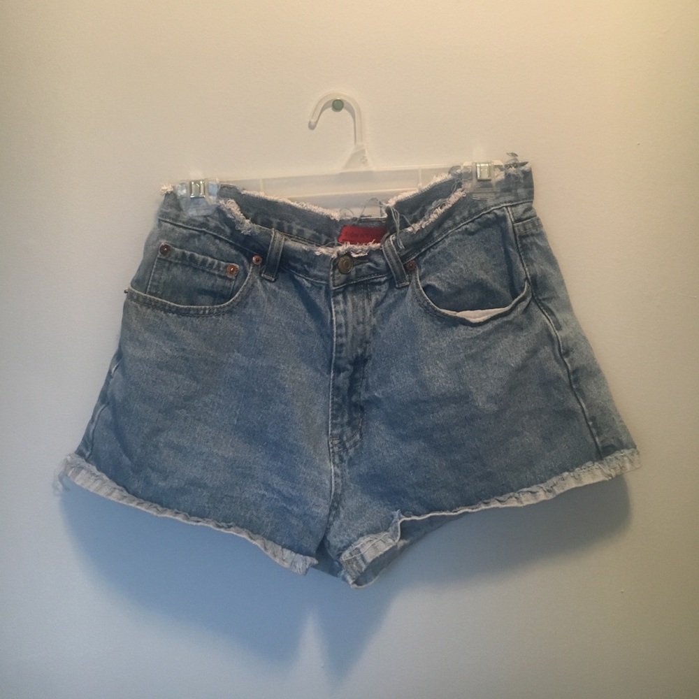 Denim short shorts