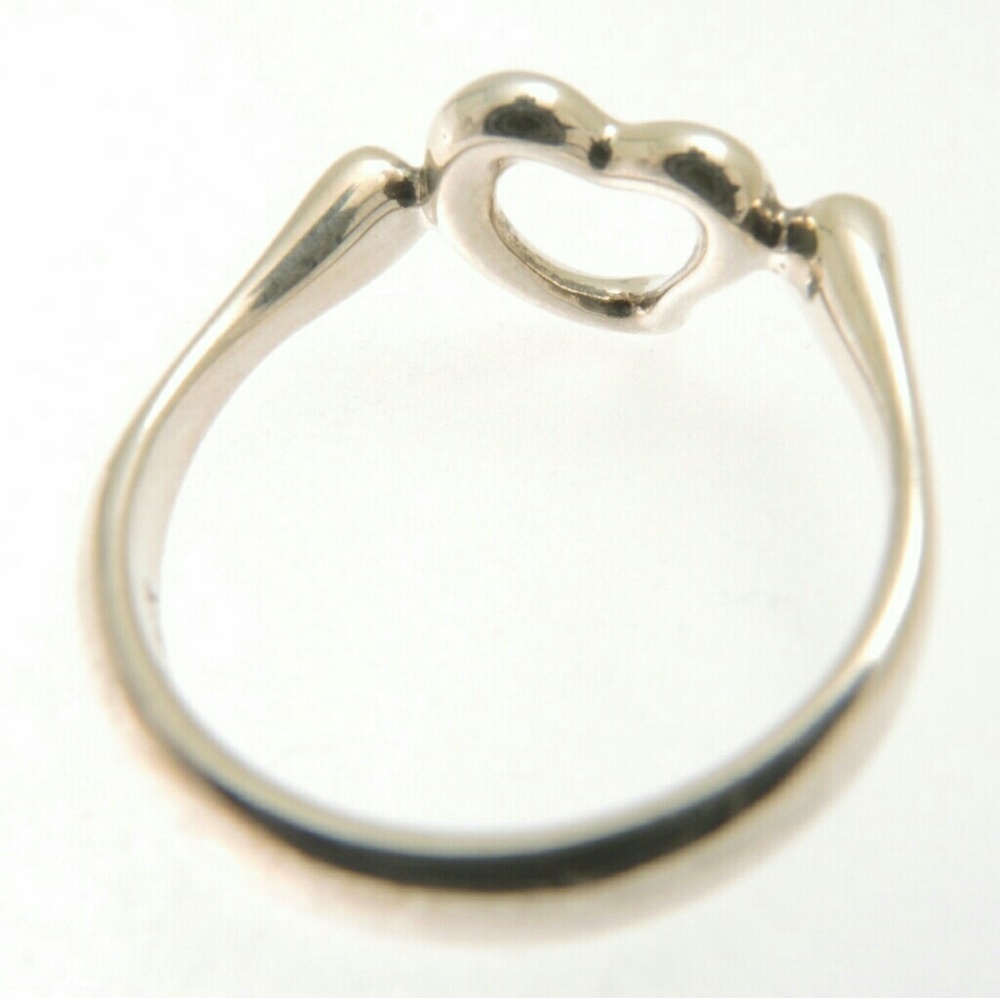 Tiffany & co. Silver 925 open heart ring sz:5.5us