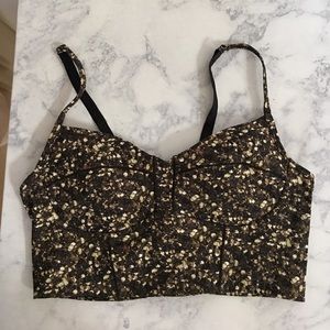 Lululemon Corset Bra - Gold glitter print