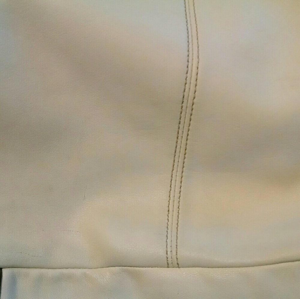 Coach Ivory/Gray Leather Tote - Picture 7 of 8