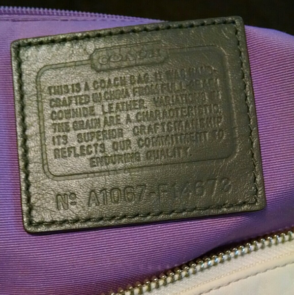 Coach Ivory/Gray Leather Tote - Picture 5 of 8