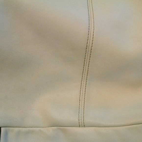 Coach Ivory/Gray Leather Tote - Picture 7 of 8