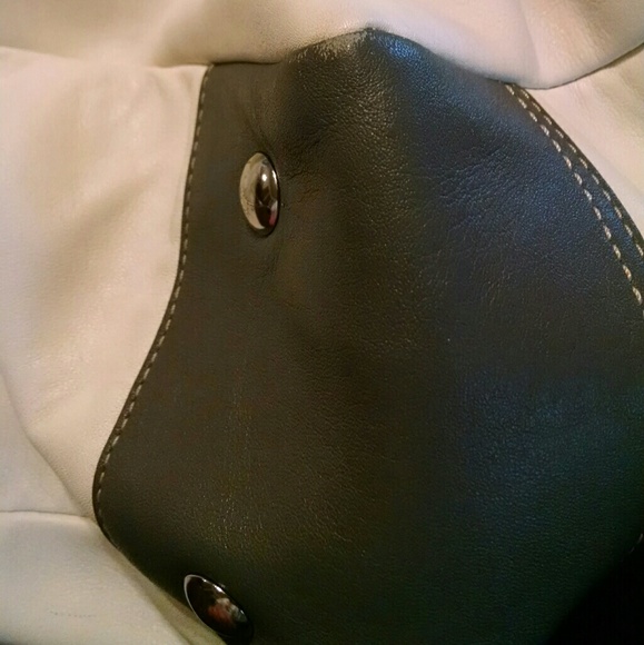 Coach Ivory/Gray Leather Tote - Picture 8 of 8