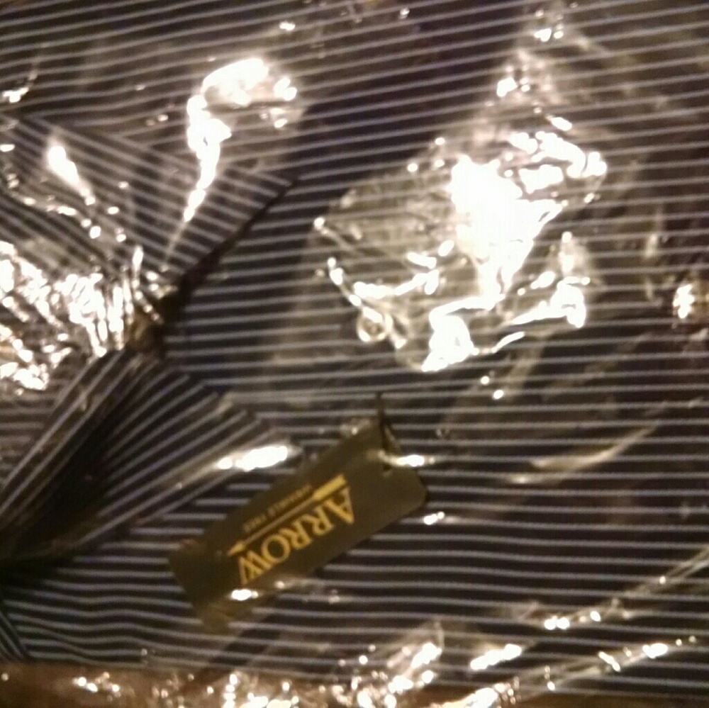 Arrow Dress Shirt Navy with White Stripe