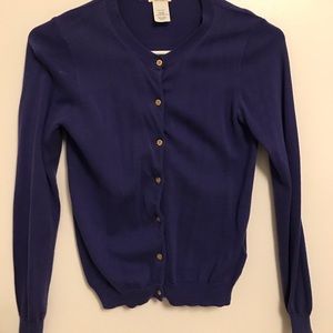 Purple jcrew crew cut cardigan