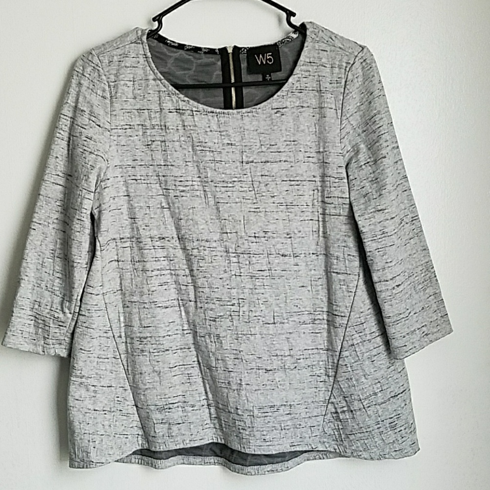Grey Dress Top Quarter Sleeve Medium