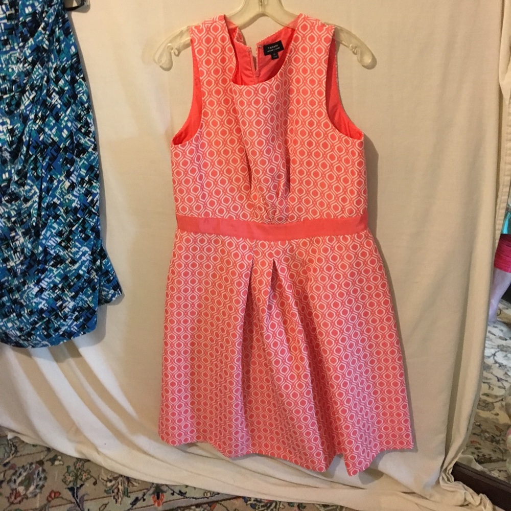 Size 12, orange & cream Tahari dress NWOT