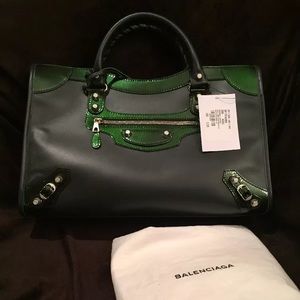 NWT Balenciaga Giant City  Dark Green Satchel