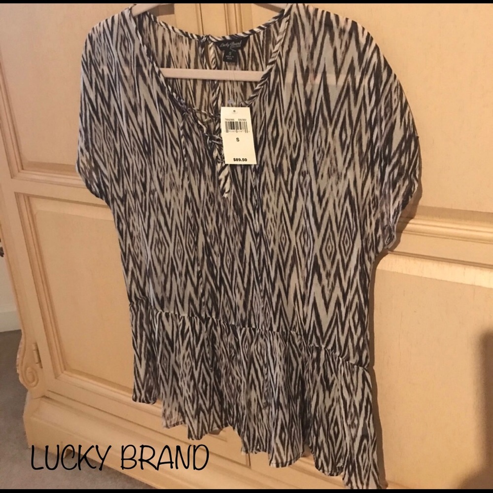 ⬇️⬇️⬇️LUCKY BRAND Short Sleeve Blouse NWT