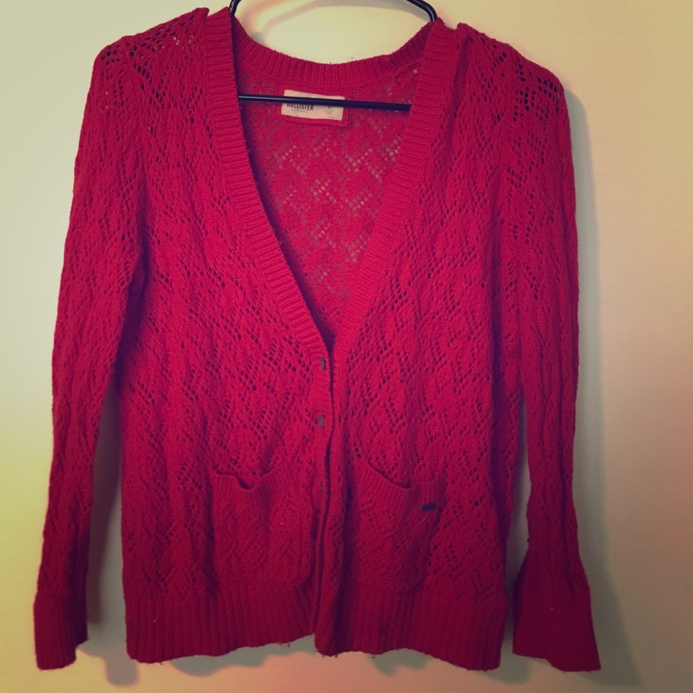 Red Knit Cardigan